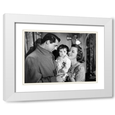 Cary Grant White Modern Wood Framed Art Print with Double Matting by Hollywood Photo Archive