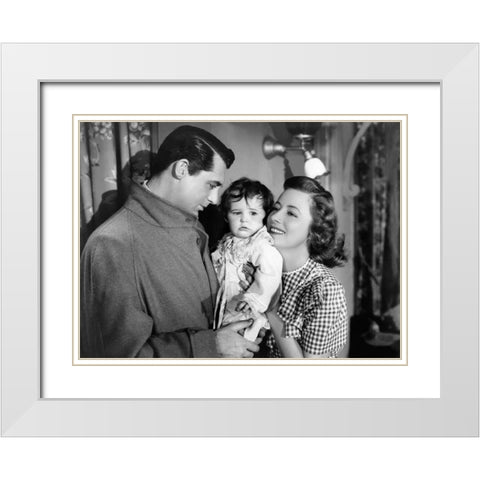 Cary Grant White Modern Wood Framed Art Print with Double Matting by Hollywood Photo Archive