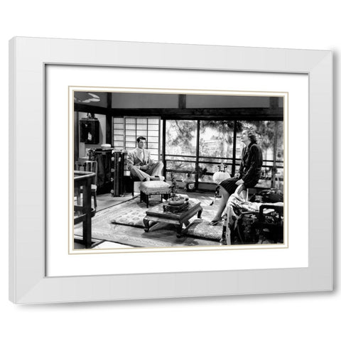 Cary Grant White Modern Wood Framed Art Print with Double Matting by Hollywood Photo Archive