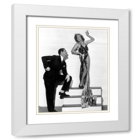Cary Grant White Modern Wood Framed Art Print with Double Matting by Hollywood Photo Archive