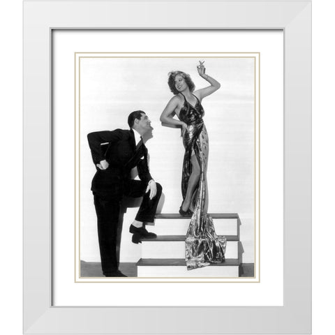 Cary Grant White Modern Wood Framed Art Print with Double Matting by Hollywood Photo Archive