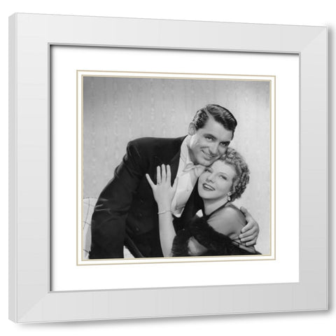 Cary Grant White Modern Wood Framed Art Print with Double Matting by Hollywood Photo Archive