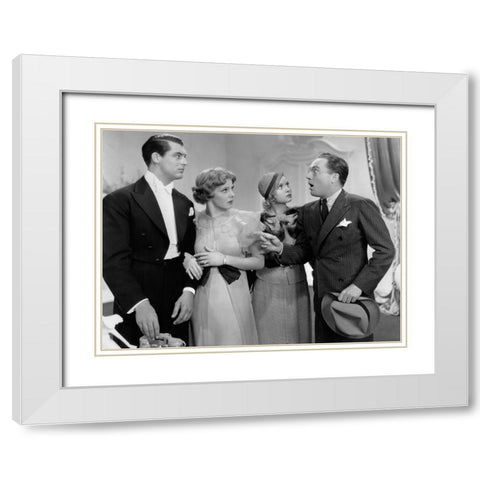 Cary Grant White Modern Wood Framed Art Print with Double Matting by Hollywood Photo Archive