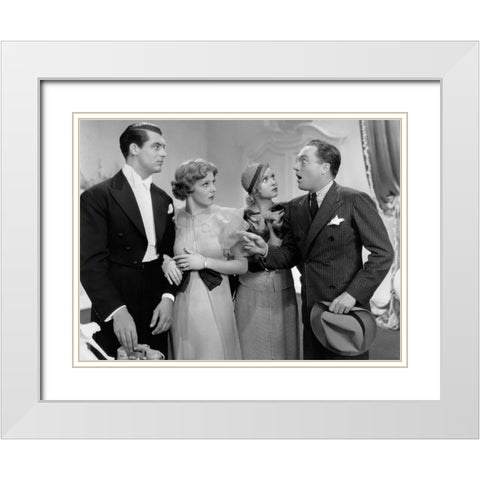 Cary Grant White Modern Wood Framed Art Print with Double Matting by Hollywood Photo Archive