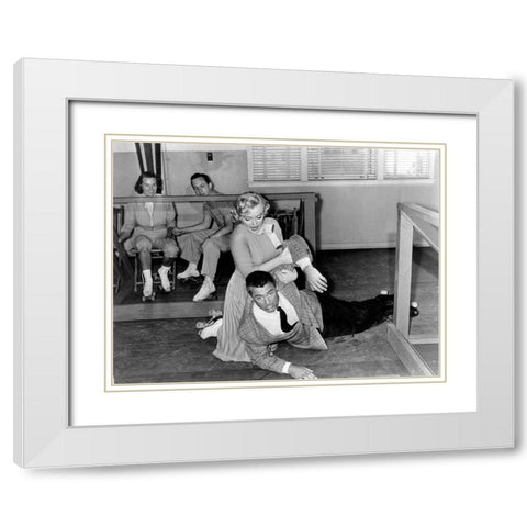 Cary Grant White Modern Wood Framed Art Print with Double Matting by Hollywood Photo Archive