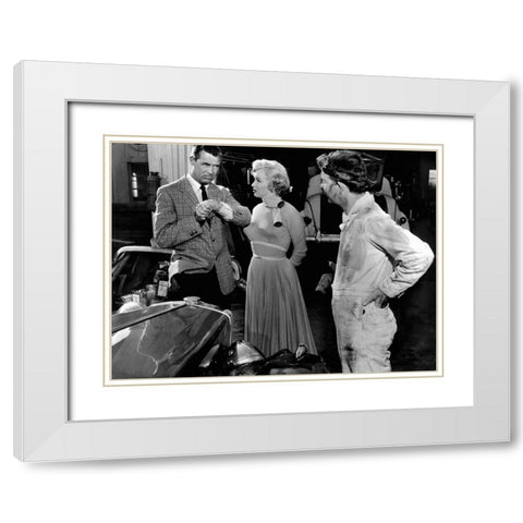Cary Grant White Modern Wood Framed Art Print with Double Matting by Hollywood Photo Archive
