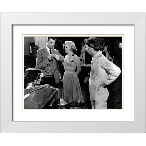 Cary Grant White Modern Wood Framed Art Print with Double Matting by Hollywood Photo Archive