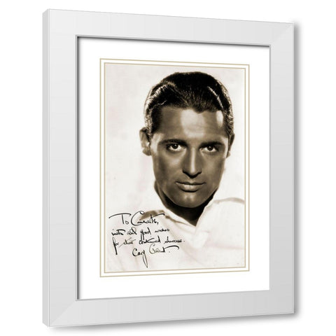 Cary Grant White Modern Wood Framed Art Print with Double Matting by Hollywood Photo Archive