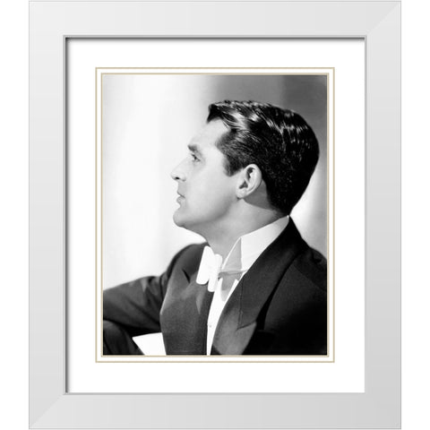 Cary Grant White Modern Wood Framed Art Print with Double Matting by Hollywood Photo Archive