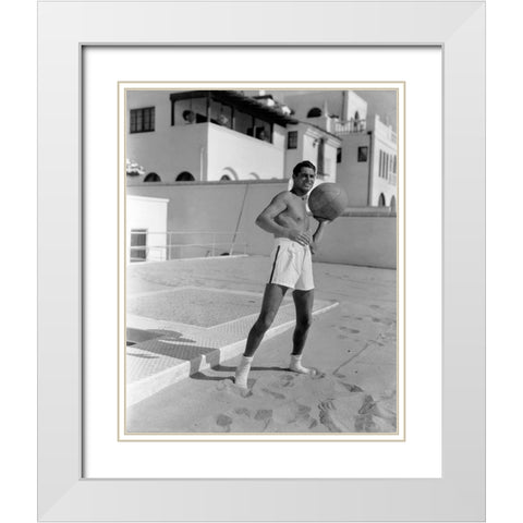 Cary Grant White Modern Wood Framed Art Print with Double Matting by Hollywood Photo Archive