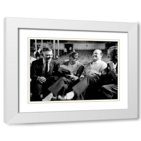 Cary Grant White Modern Wood Framed Art Print with Double Matting by Hollywood Photo Archive