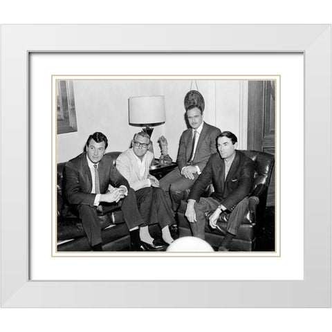 Cary Grant White Modern Wood Framed Art Print with Double Matting by Hollywood Photo Archive