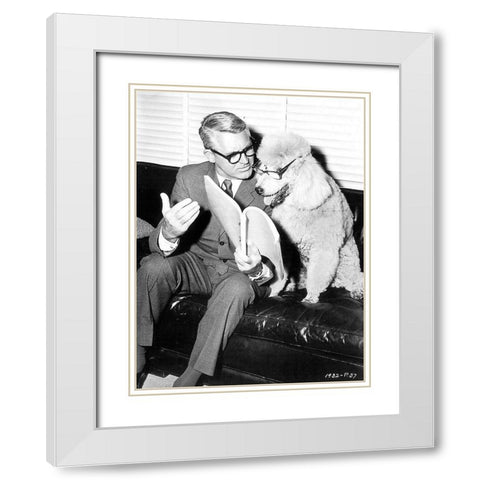 Cary Grant White Modern Wood Framed Art Print with Double Matting by Hollywood Photo Archive
