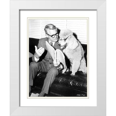 Cary Grant White Modern Wood Framed Art Print with Double Matting by Hollywood Photo Archive