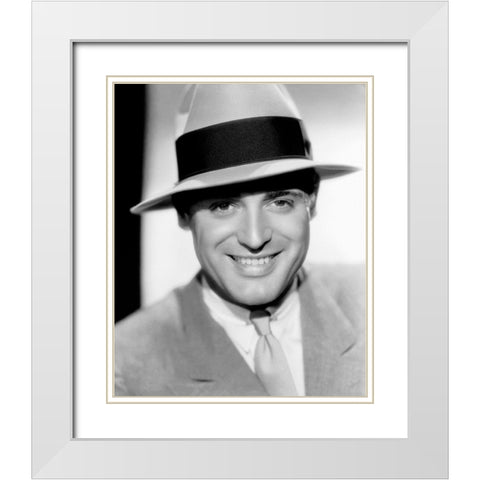 Cary Grant White Modern Wood Framed Art Print with Double Matting by Hollywood Photo Archive