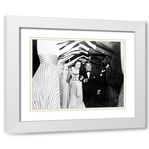 Cary Grant White Modern Wood Framed Art Print with Double Matting by Hollywood Photo Archive