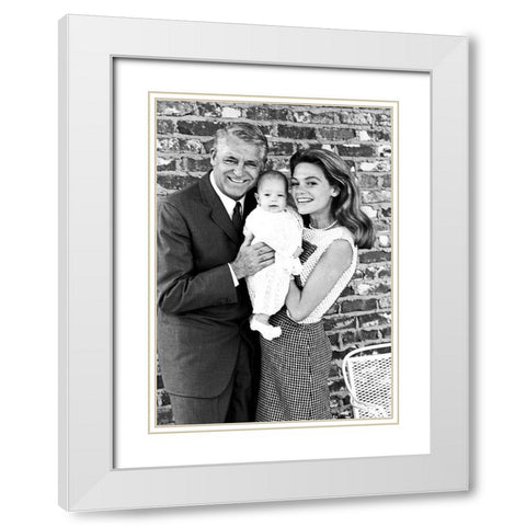 Cary Grant White Modern Wood Framed Art Print with Double Matting by Hollywood Photo Archive