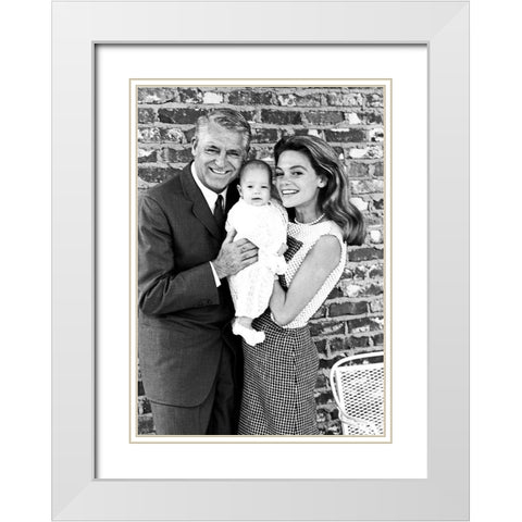 Cary Grant White Modern Wood Framed Art Print with Double Matting by Hollywood Photo Archive