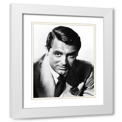 Cary Grant White Modern Wood Framed Art Print with Double Matting by Hollywood Photo Archive