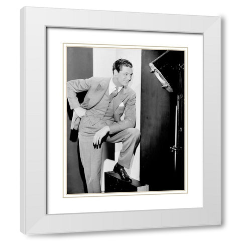 Cary Grant White Modern Wood Framed Art Print with Double Matting by Hollywood Photo Archive