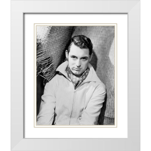 Cary Grant - In Paris White Modern Wood Framed Art Print with Double Matting by Hollywood Photo Archive