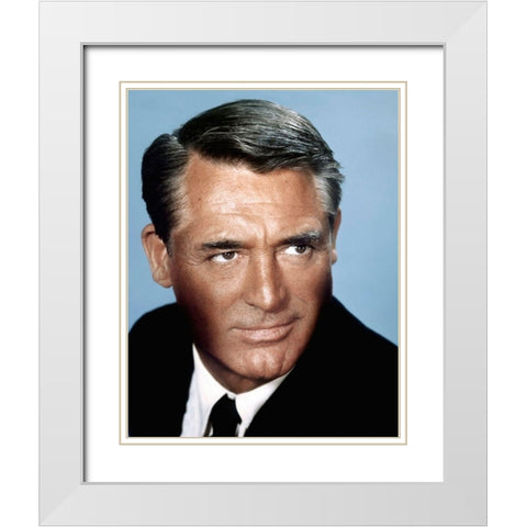 Cary Grant White Modern Wood Framed Art Print with Double Matting by Hollywood Photo Archive