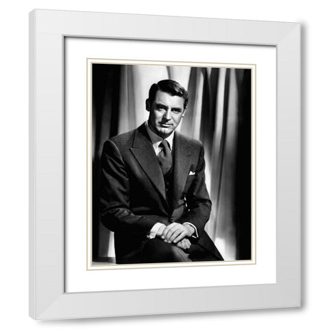 Cary Grant with Sophia Loren White Modern Wood Framed Art Print with Double Matting by Hollywood Photo Archive