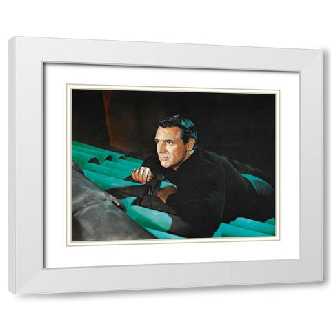 Cary Grant - To Catch A Thief White Modern Wood Framed Art Print with Double Matting by Hollywood Photo Archive
