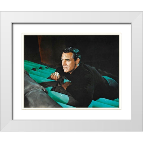 Cary Grant - To Catch A Thief White Modern Wood Framed Art Print with Double Matting by Hollywood Photo Archive