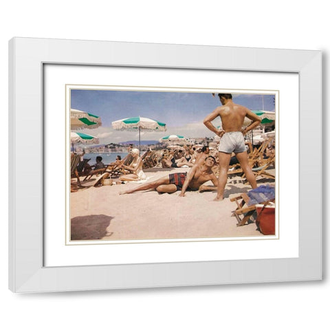 Cary Grant - To Catch A Thief White Modern Wood Framed Art Print with Double Matting by Hollywood Photo Archive