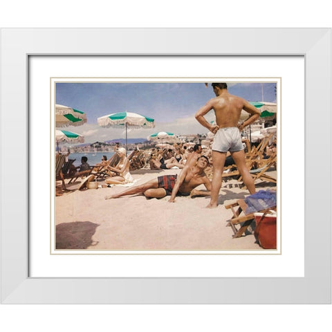 Cary Grant - To Catch A Thief White Modern Wood Framed Art Print with Double Matting by Hollywood Photo Archive