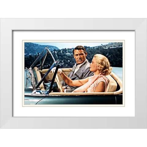 Cary Grant - To Catch A Thief White Modern Wood Framed Art Print with Double Matting by Hollywood Photo Archive