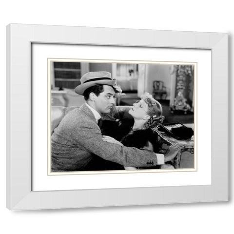 Cary Grant with Francis Drake - Ladies Should Listen White Modern Wood Framed Art Print with Double Matting by Hollywood Photo Archive