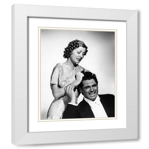 Cary Grant with Irene Dunne White Modern Wood Framed Art Print with Double Matting by Hollywood Photo Archive