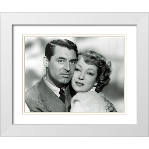 Cary Grant with June Duprez - None But the Lonely Heart White Modern Wood Framed Art Print with Double Matting by Hollywood Photo Archive