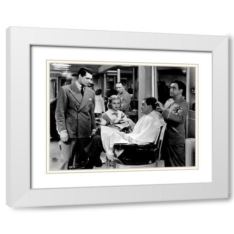 Cary Grant - Big Brown Eyes White Modern Wood Framed Art Print with Double Matting by Hollywood Photo Archive