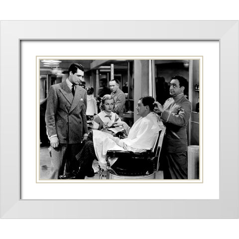 Cary Grant - Big Brown Eyes White Modern Wood Framed Art Print with Double Matting by Hollywood Photo Archive