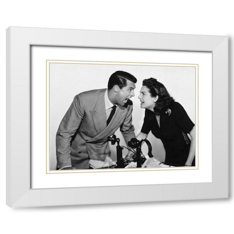 Cary Grant - His Girl Friday White Modern Wood Framed Art Print with Double Matting by Hollywood Photo Archive
