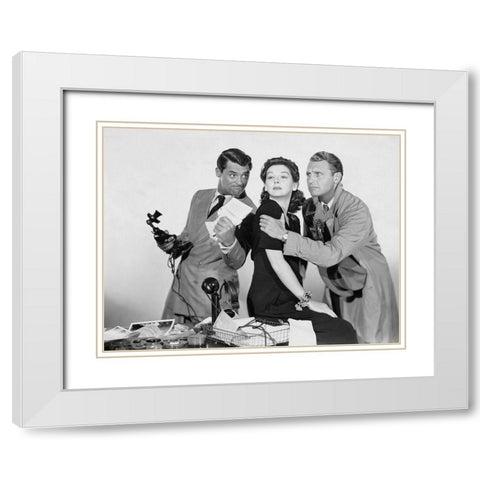 Cary Grant - His Girl Friday White Modern Wood Framed Art Print with Double Matting by Hollywood Photo Archive