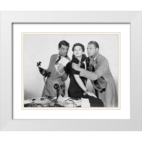 Cary Grant - His Girl Friday White Modern Wood Framed Art Print with Double Matting by Hollywood Photo Archive