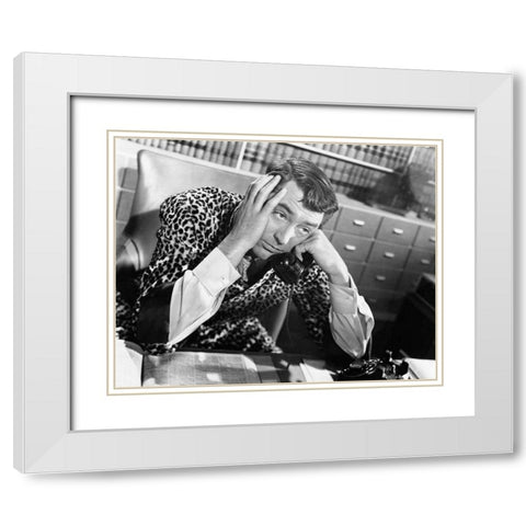 Cary Grant - My Favorite Wife White Modern Wood Framed Art Print with Double Matting by Hollywood Photo Archive