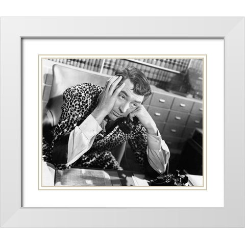 Cary Grant - My Favorite Wife White Modern Wood Framed Art Print with Double Matting by Hollywood Photo Archive