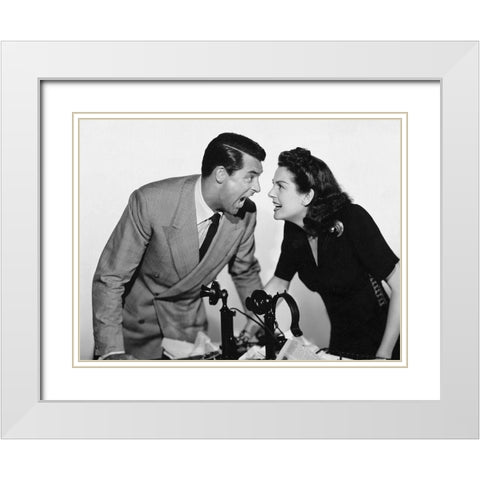 Cary Grant - His Girl Friday White Modern Wood Framed Art Print with Double Matting by Hollywood Photo Archive