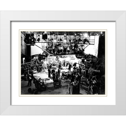 Sunset Boulevard - Demilles Set White Modern Wood Framed Art Print with Double Matting by Hollywood Photo Archive