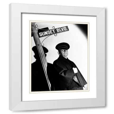 Sunset Boulevard White Modern Wood Framed Art Print with Double Matting by Hollywood Photo Archive
