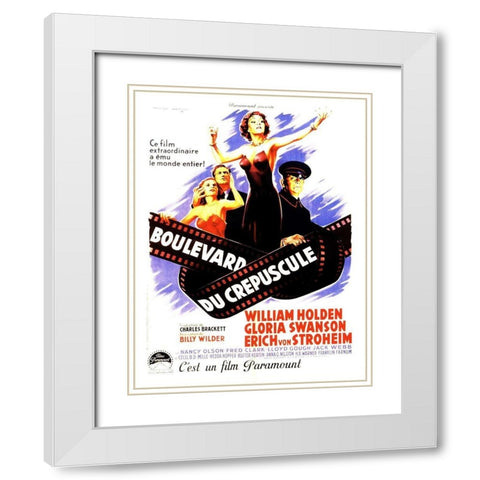 Sunset Boulevard - Poster White Modern Wood Framed Art Print with Double Matting by Hollywood Photo Archive