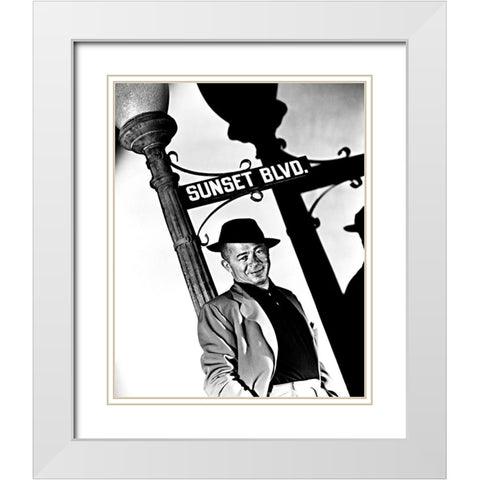 Sunset Boulevard White Modern Wood Framed Art Print with Double Matting by Hollywood Photo Archive
