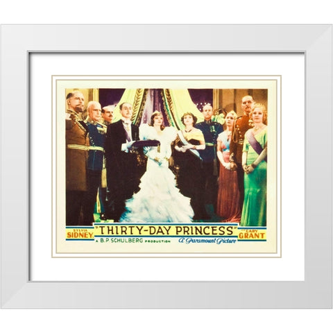 Thirty Day Princess - Lobby Card White Modern Wood Framed Art Print with Double Matting by Hollywood Photo Archive