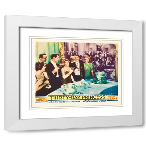 Thirty Day Princess - Lobby Card White Modern Wood Framed Art Print with Double Matting by Hollywood Photo Archive