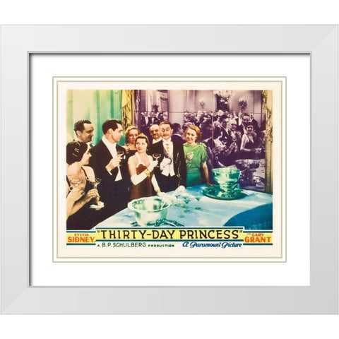 Thirty Day Princess - Lobby Card White Modern Wood Framed Art Print with Double Matting by Hollywood Photo Archive